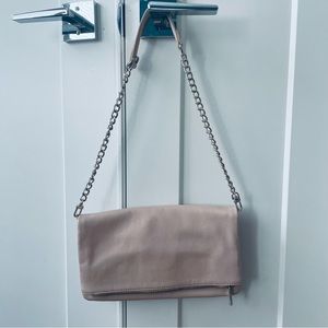 Express | Nude Foldover Clutch or Shoulder Bag